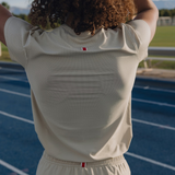 Tracksmith W Van Cortlandt Tee - Brown Rice/Ivory