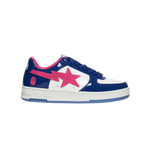 A Bathing Ape Bape Sta #1 Blue – men's and women's streetwear sneakers, vibrant blue leather upper with white midsole, iconic star side logo, padded collar, durable rubber outsole, limited edition BAPE collaboration, urban fashion footwear