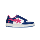 A Bathing Ape Bape Sta #1 Blue – men's and women's streetwear sneakers, vibrant blue leather upper with white midsole, iconic star side logo, padded collar, durable rubber outsole, limited edition BAPE collaboration, urban fashion footwear
