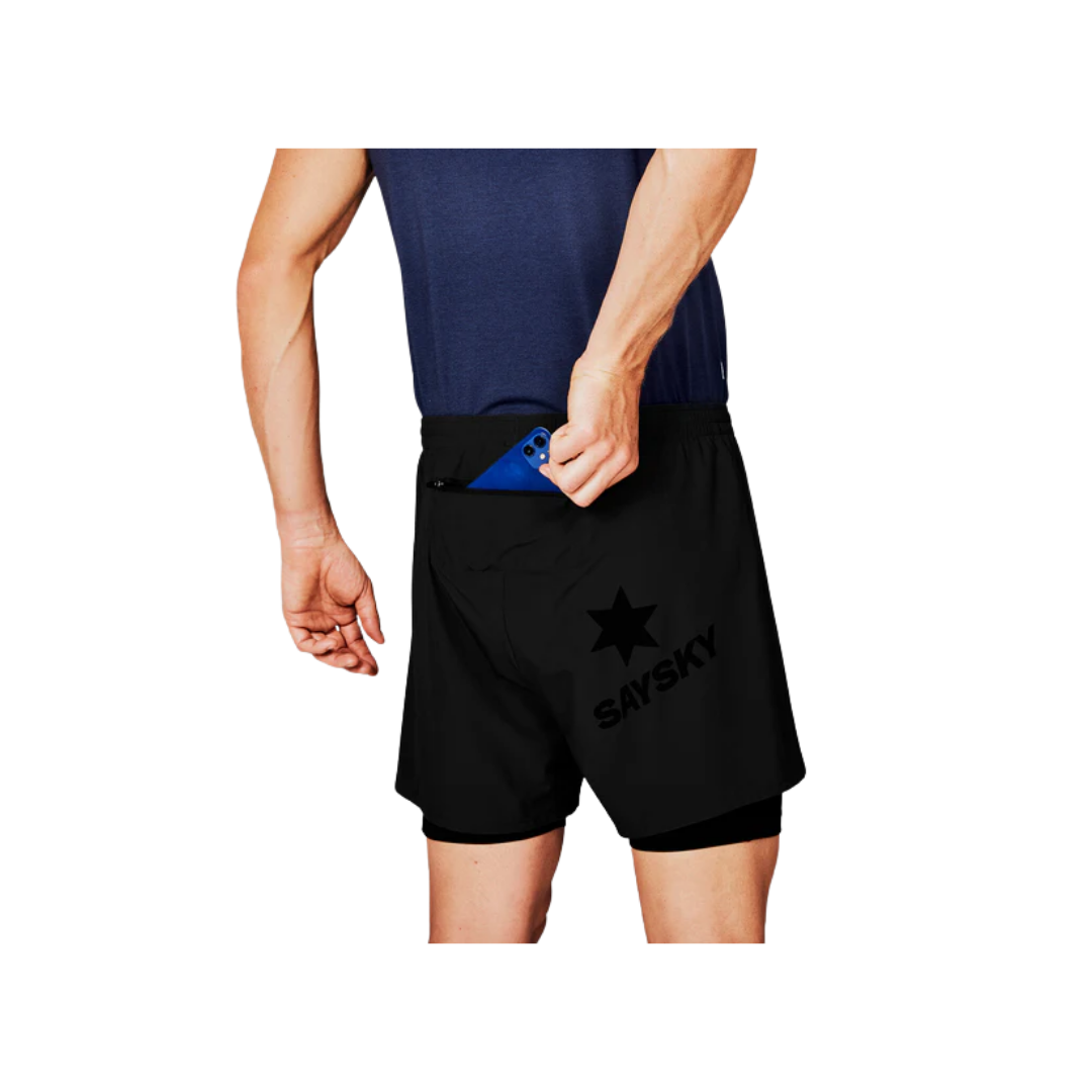 SAYSKY Pace 2 in 1 Running Shorts 5" in Black