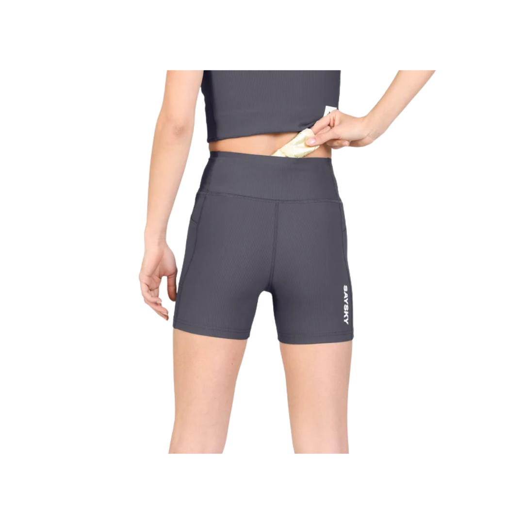 SAYSKY Women’s Combat+ Rib 4-inch Short Tights in Grey