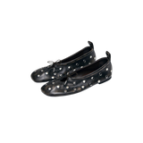 ALOHAS Rosalind All Studs Vintage Effect Brown Leather Ballet Flats