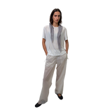 Optimistic Runners Glossy T-Shirt in Ice Blue with glossy vertical lines