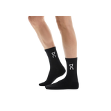 On Running Logo Sock High 3P U in Black with ribbed cuff and logo detailing