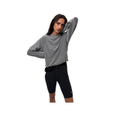 Optimistic Runners Cropped Warm Longsleeve in Light Grey for running and layering