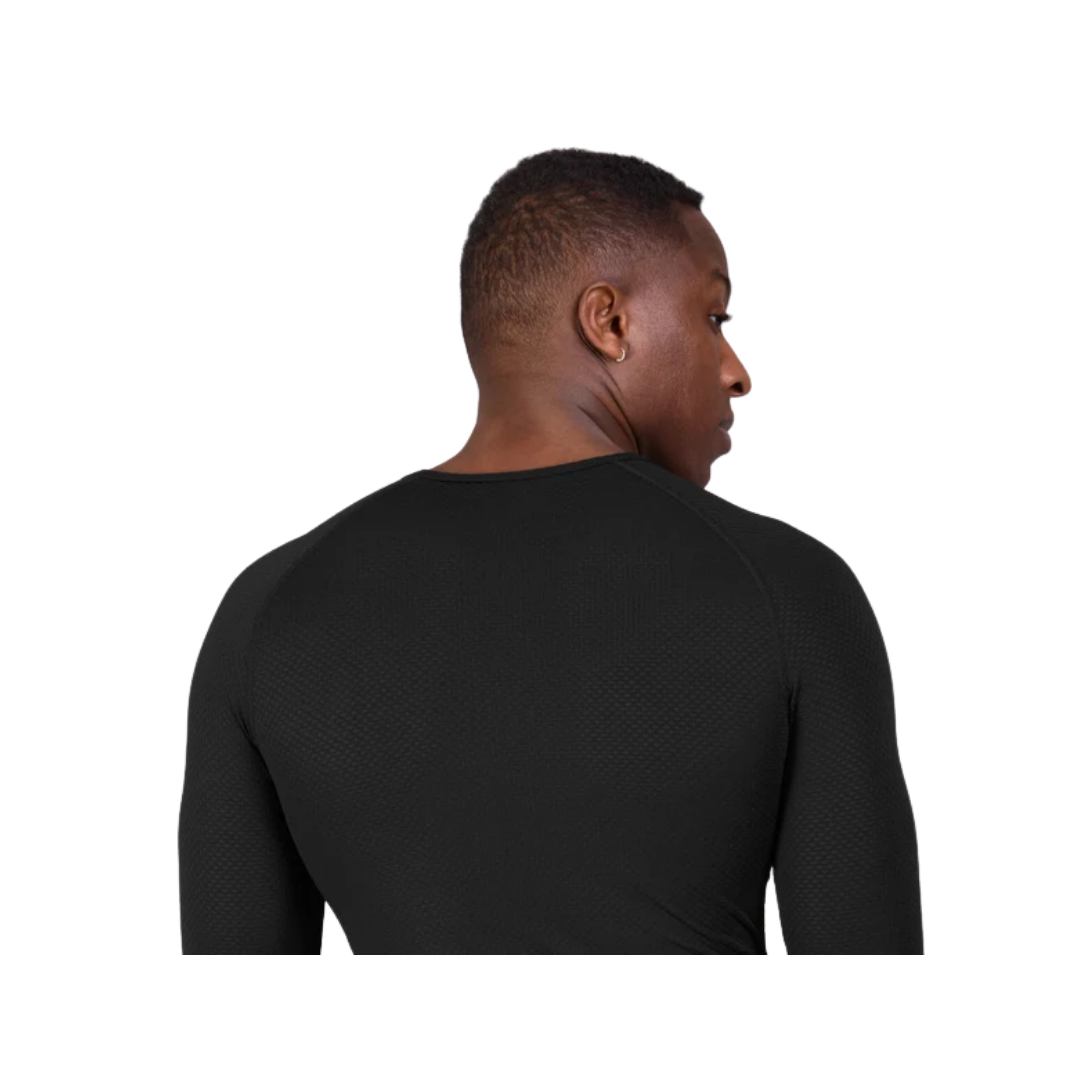 SAYSKY Mesh Base Layer Long Sleeve in Black with lightweight breathable mesh construction