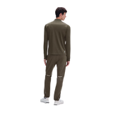 On Running Core Pants M in Bark with stretch fabric and side zip hems