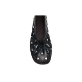 ALOHAS Rosalind All Studs Vintage Effect Brown Leather Ballet Flats