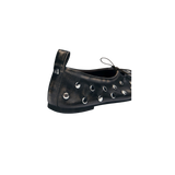 ALOHAS Rosalind All Studs Vintage Effect Brown Leather Ballet Flats