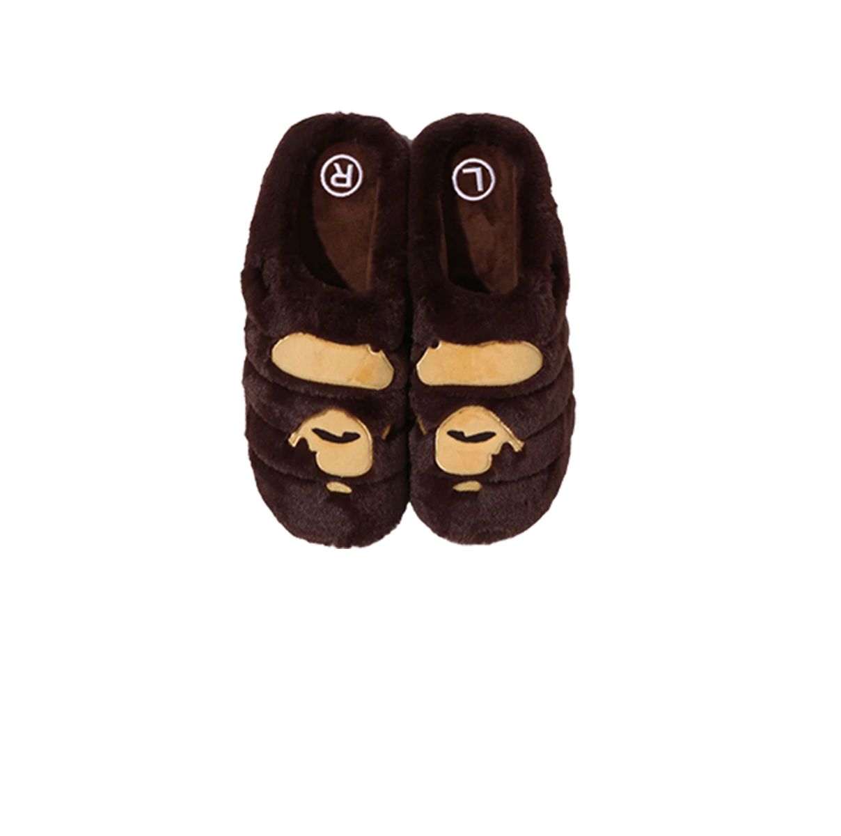 A Bathing Ape Ape Head Puffer Sandals Subu Brown