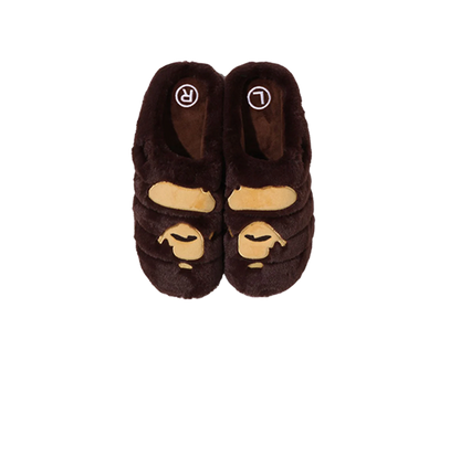 A Bathing Ape Ape Head Puffer Sandals Subu Brown