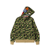 BAPE ABC Camo Shark Full Zip Hoodie Green