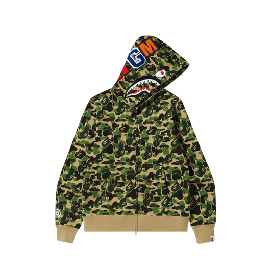 BAPE ABC Camo Shark Full Zip Hoodie Green