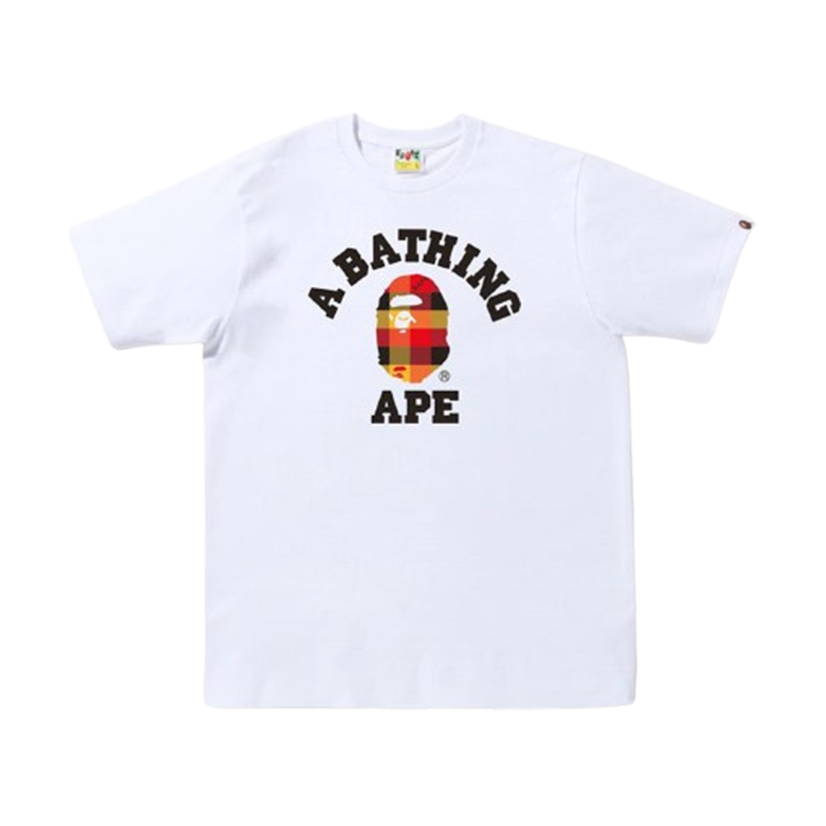 BAPE BLOCK CHECK COLLEGE TEE