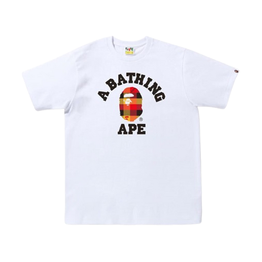 BAPE BLOCK CHECK COLLEGE TEE