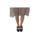 ALOHAS Sarea Black Leather Ballet Flats
