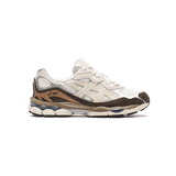 ASICS Gel-NYC Cream Brown – women's lifestyle sneakers, cream and brown colorway, Gel cushioning technology, breathable mesh and suede upper, urban casual shoes