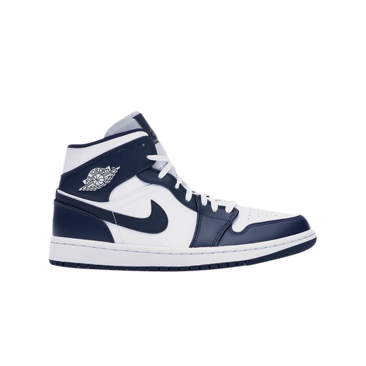 Air Jordan 1 Mid White Metallic Gold Obsidian