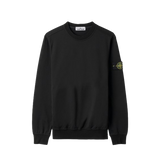 Stone Island Brushed Cotton Fleece Crewneck Sweater Black
