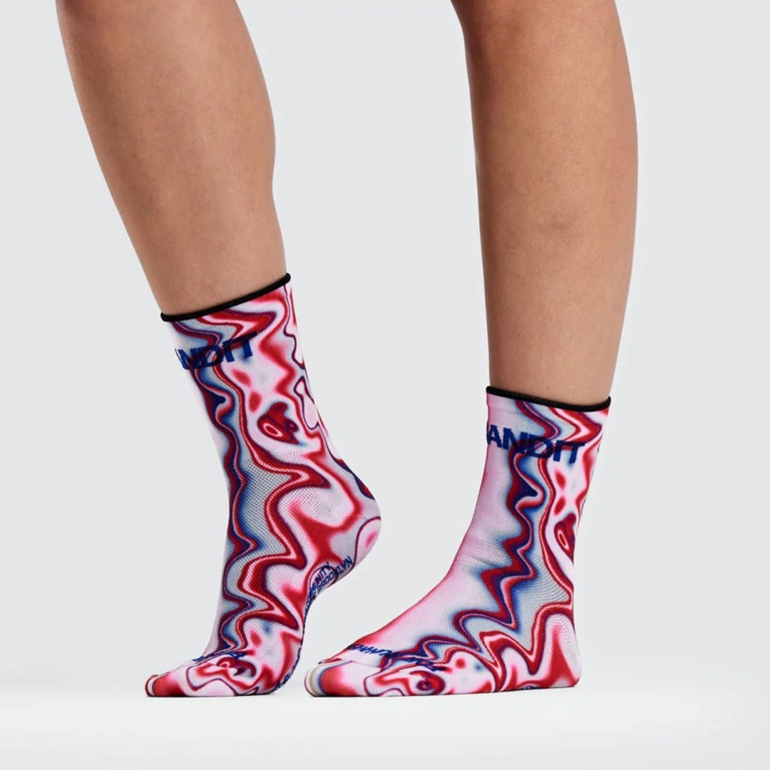 Bandit Lite Run Quarter Sock Melted Stripe Gradient – detail