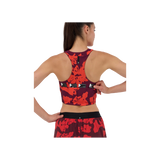 Bandit Cadence Race Crop with CF Zip Floral Fig / Intense Red
