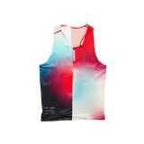 Bandit M Drift Racing Singlet with Engineered Perf WITH Graphene Gradient Vintage Blue Multi