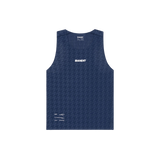 Bandit M vento Singlet Embossed Houndstooth  NY Navy Vintage Blue