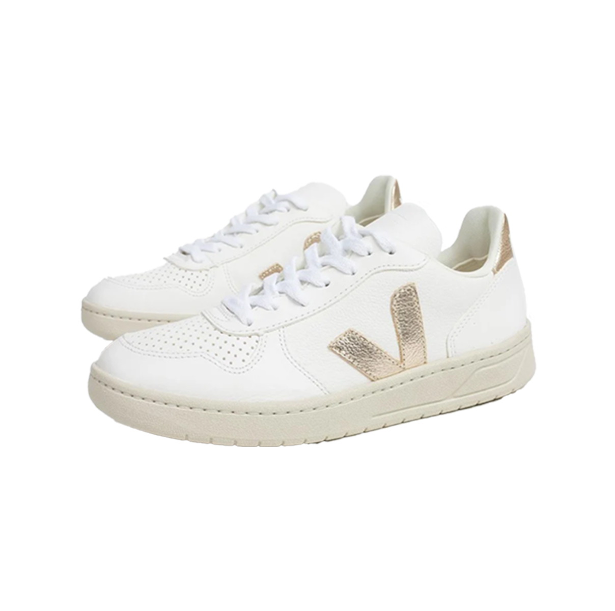 Veja V-10 Leather White Platine