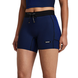 Bandit Women's Striped Cadence 5in Compression Shorts Black Bauhaus Blue – view 2