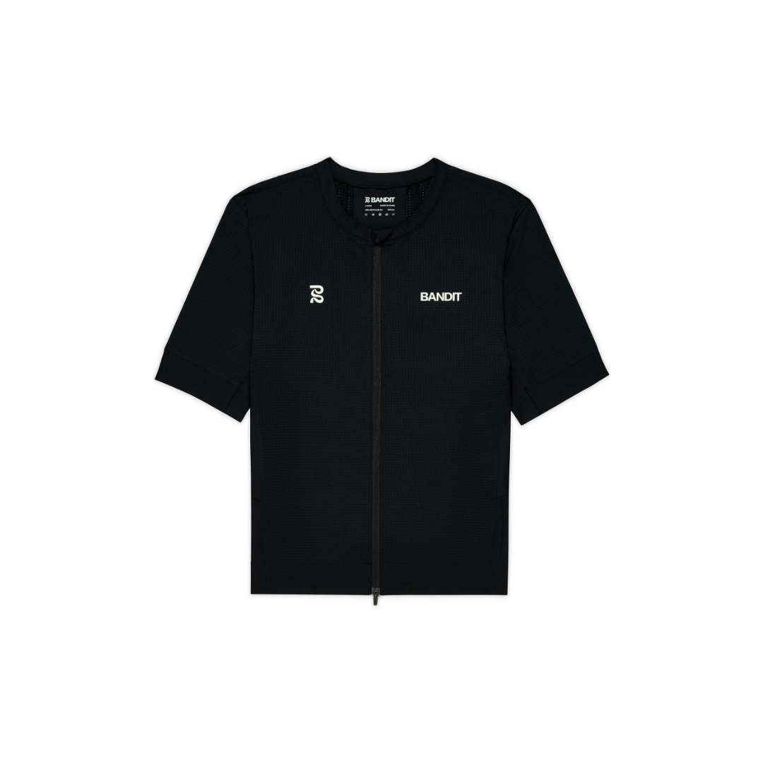 Bandit Men's GeoMesh 2-Way Zip Race Top Black