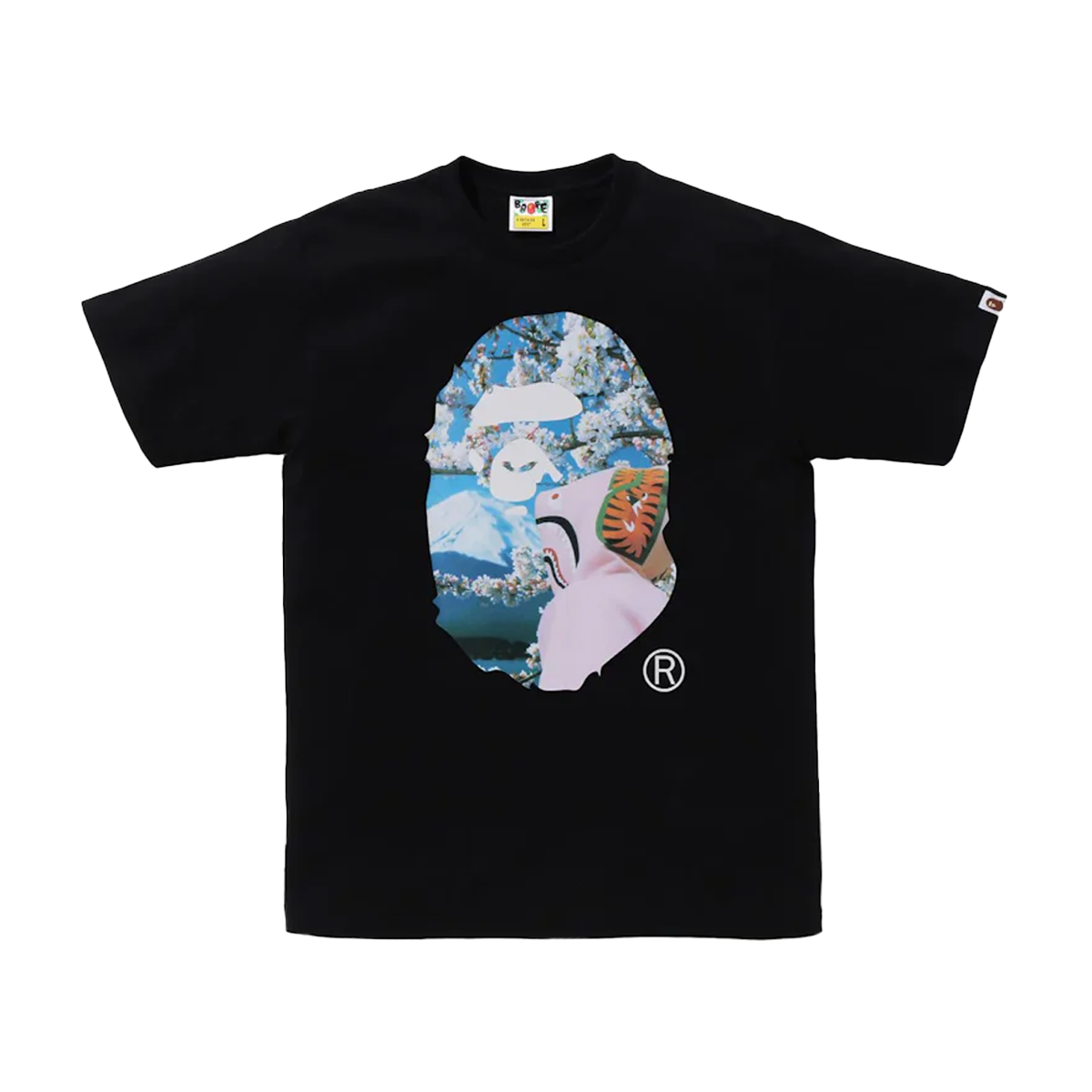 BAPE Sakura Ape Head Photo I Tee Black