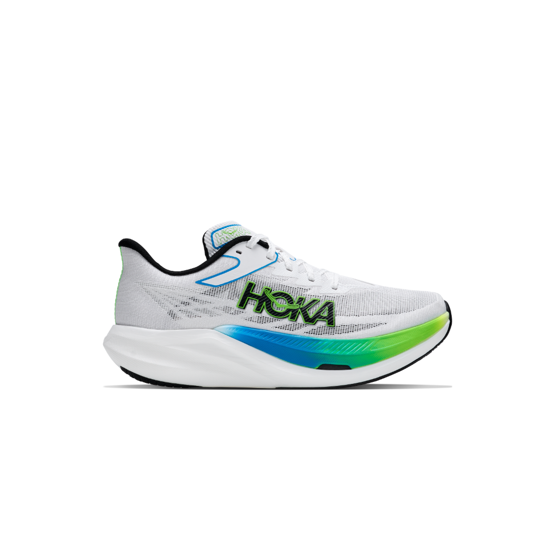 Hoka U Rocket X 3 Frost / Electric Lime carbon racing shoes