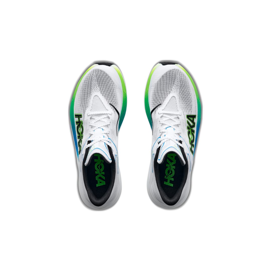 Hoka U Rocket X 3 Frost / Electric Lime carbon racing shoes – view 2