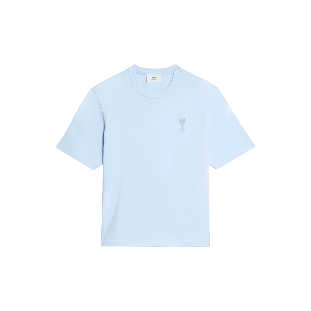 Ami Paris Small Ami De Coeur T-shirt Light Blue