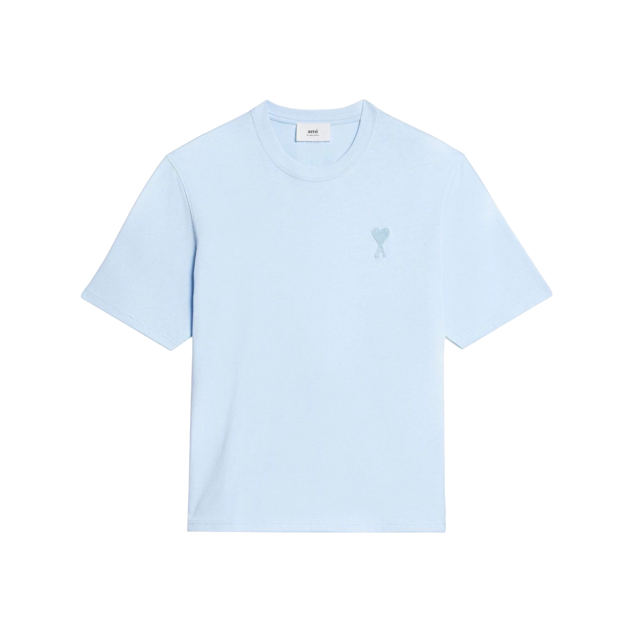 Ami Paris Small Ami De Coeur T-shirt Light Blue