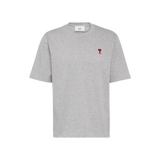 Ami Paris Small Red Ami De Coeur Tee Grey