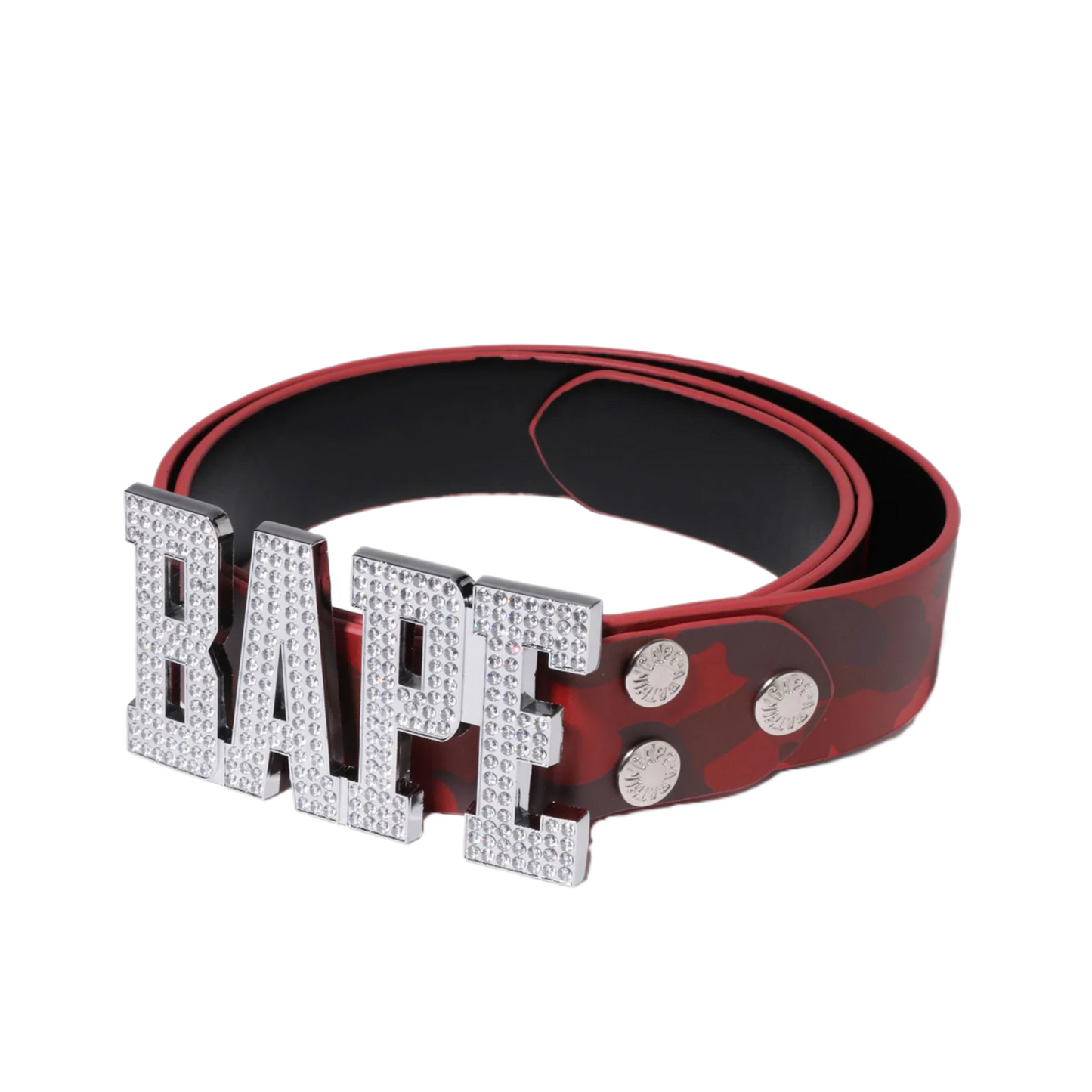 COLOR CAMO BAPE LEATHER BELT RED